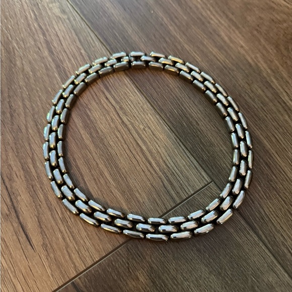 Vintage Ciner Panther Link Gold Plated Necklace Chunky Choker - Picture 1 of 4